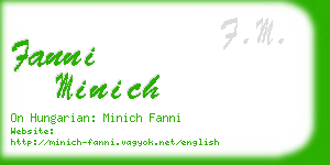 fanni minich business card